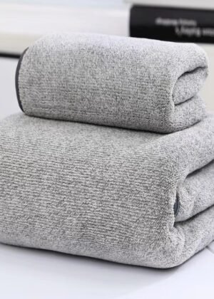 Thick Bamboo Charcoal Fiber Coral Fleece Towels Suit