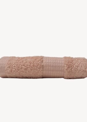 Salmon Pink Dash Striped Hand Towel