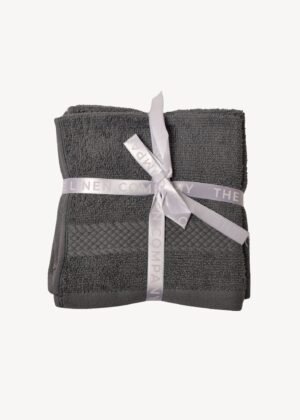 Slate Grey Dash Striped Face Towel - Set of 3